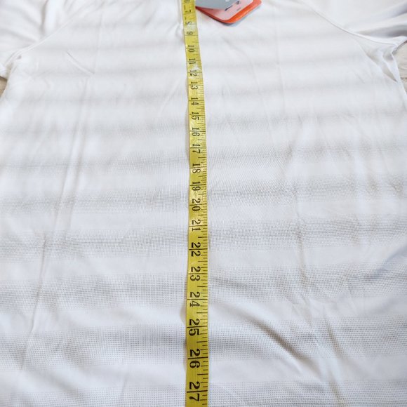 Elevate Sport Men's White Stripped 3 Buttons Short Sleeve Polo Shirt Size S - Picture 7 of 9